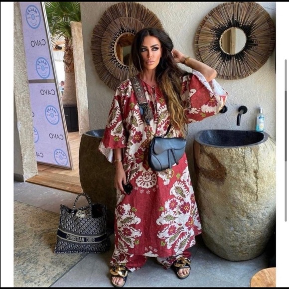 Zara Linen Blend Printed Tunic Dress Size M/L - Picture 5 of 13